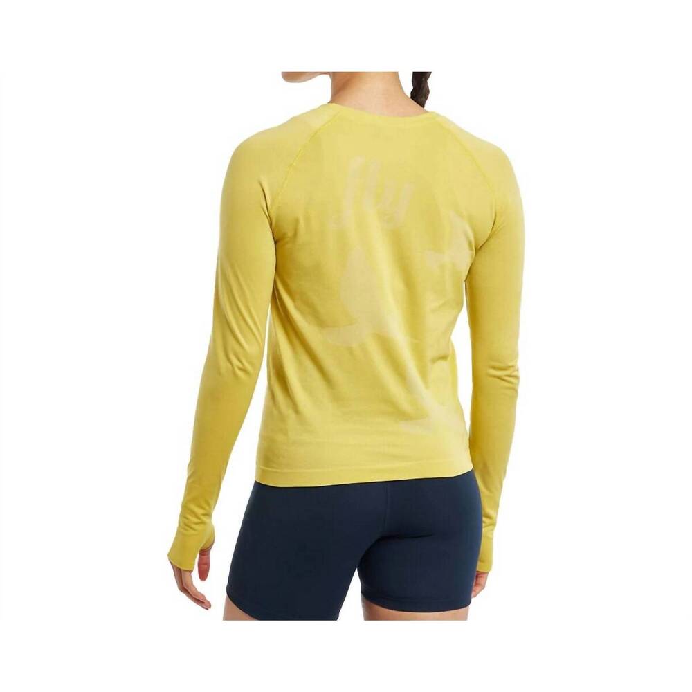 NEW OISELLE women's altitude long sleeve tee in saffron - Picture 3 of 3